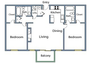 2 Bed/2 Bath-1009B 203B floor plan